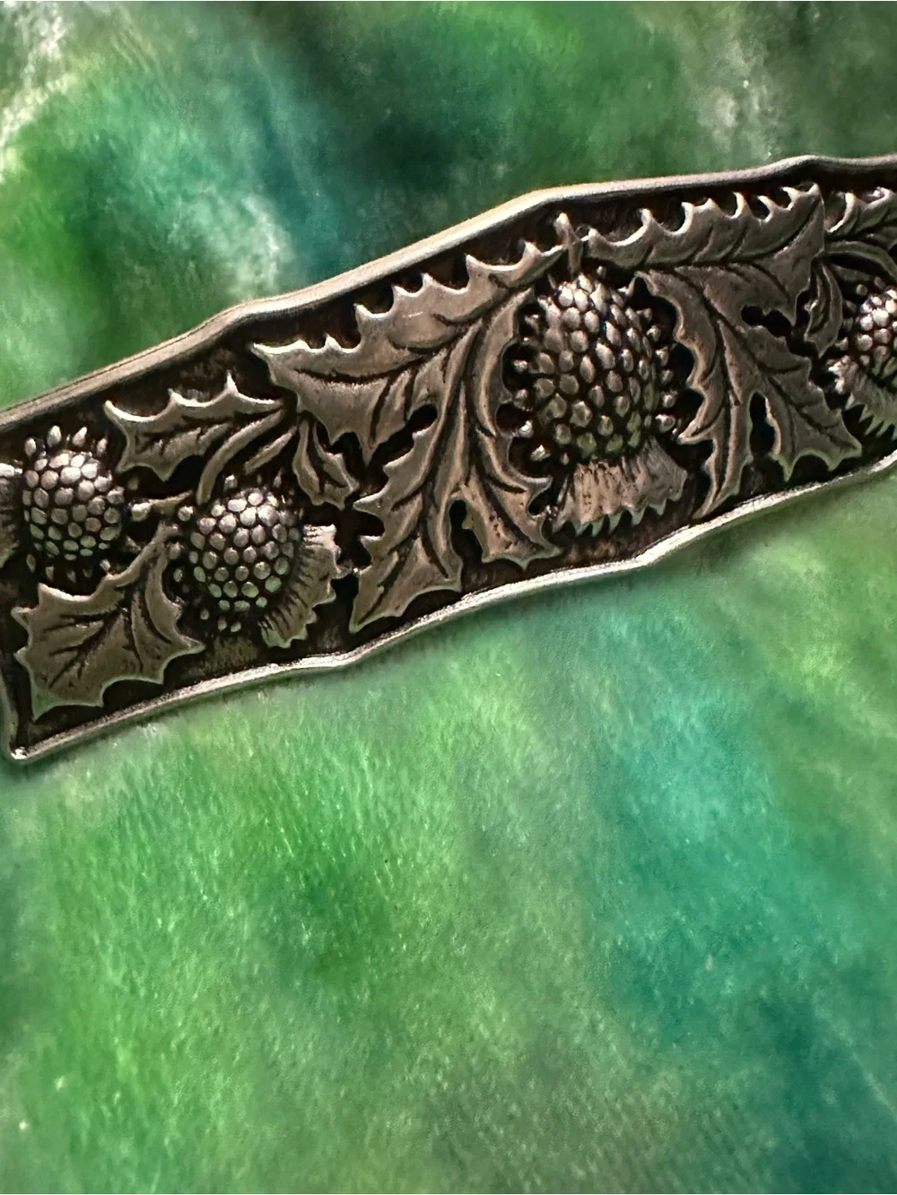 Oberon Design Scottish Thistle Britannia Metal Barrette